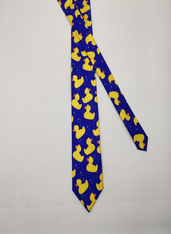 Giinly Duck Rubber Yellow Cartoon Mens Ties Funny Long Neckties For Men Big And Tall, 61'' Xl Neck Tie - Image 4